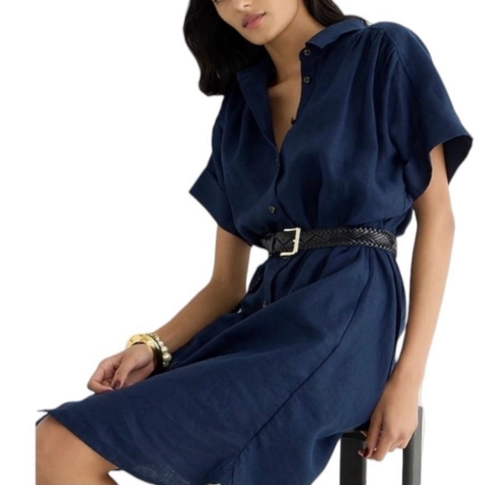 J.Crew Relaxed Fit Short Sleeve Baird McNutt Irish Linen Shirt Dress - NWOTs